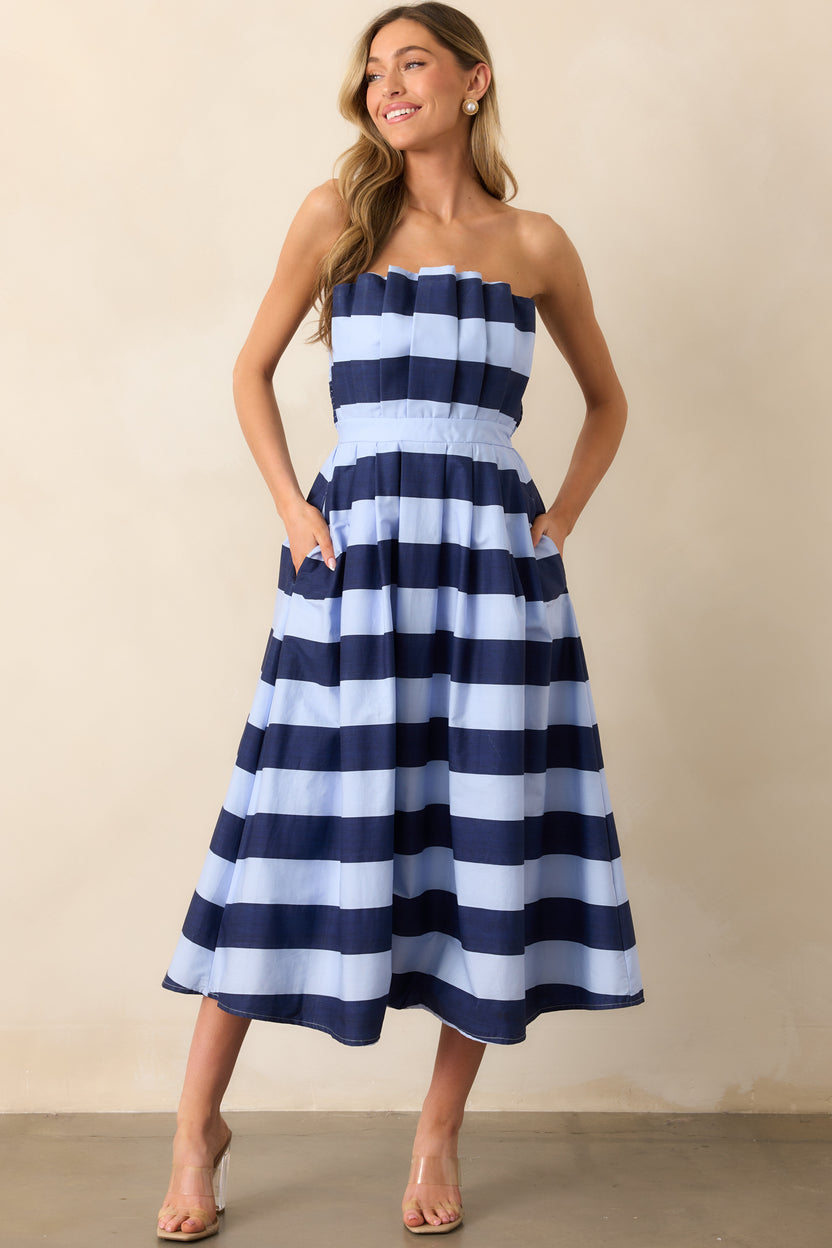 Muriel Dress (Navy Stripe) main image 0