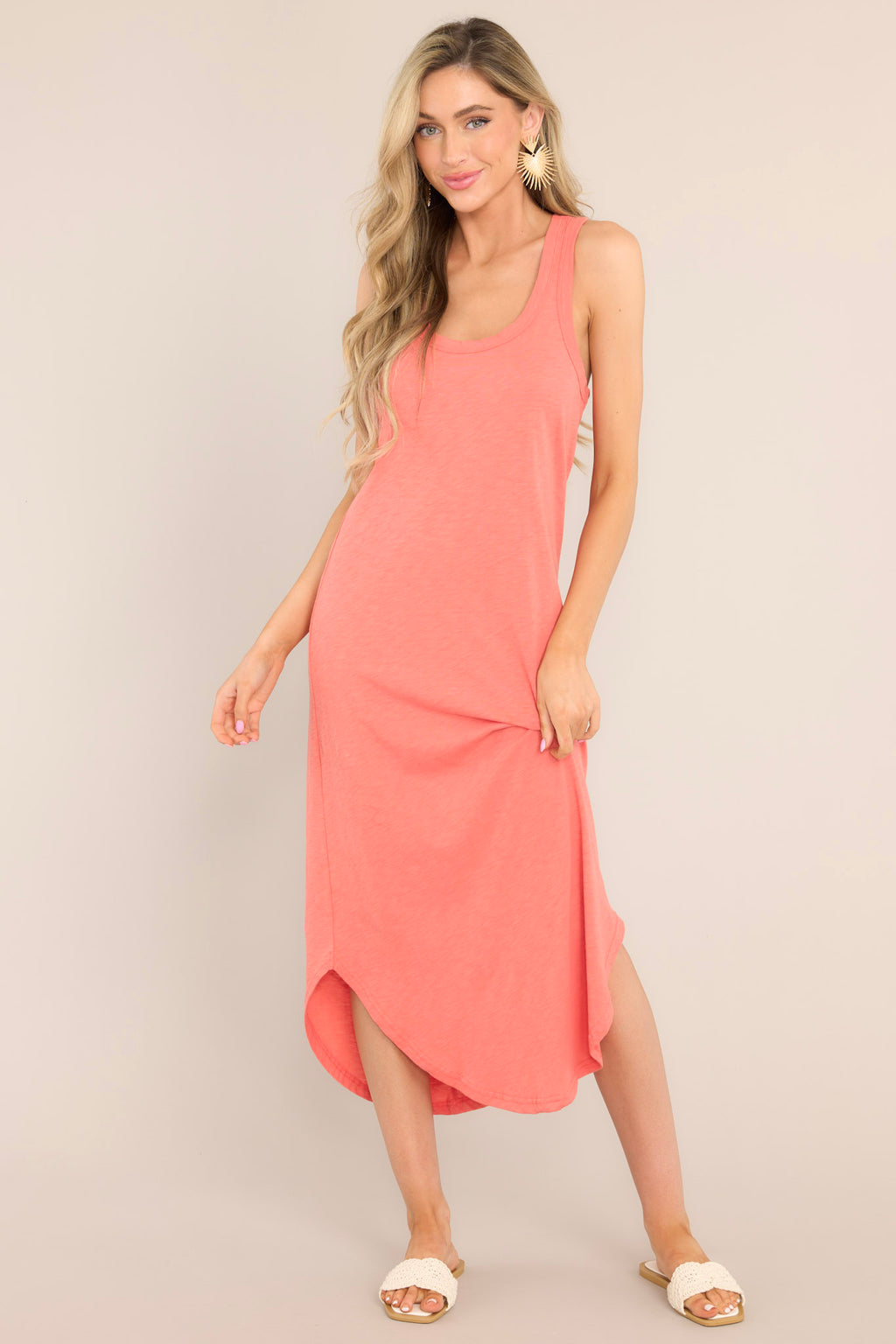 Z-Supply Easy Going Cotton Slub Dress In Tango Z-Supply Easy Going Cotton Slub Dress In Tango