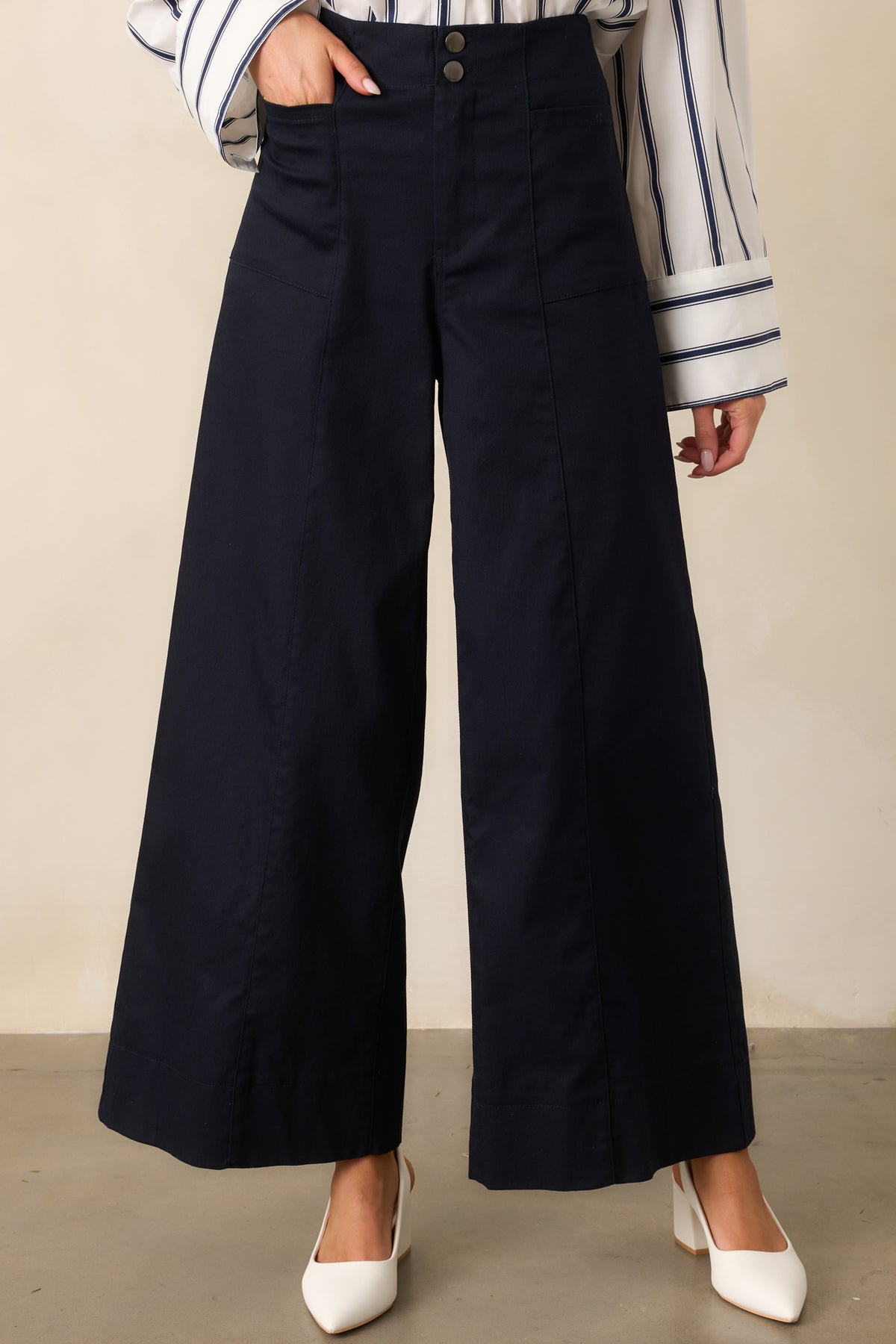 Lara Wide Leg Pant Navy