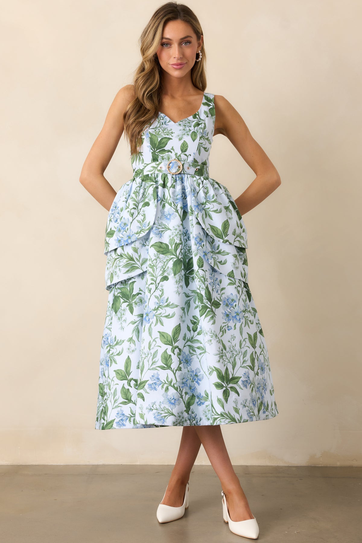Petal Pathway Maxi Dress Blue