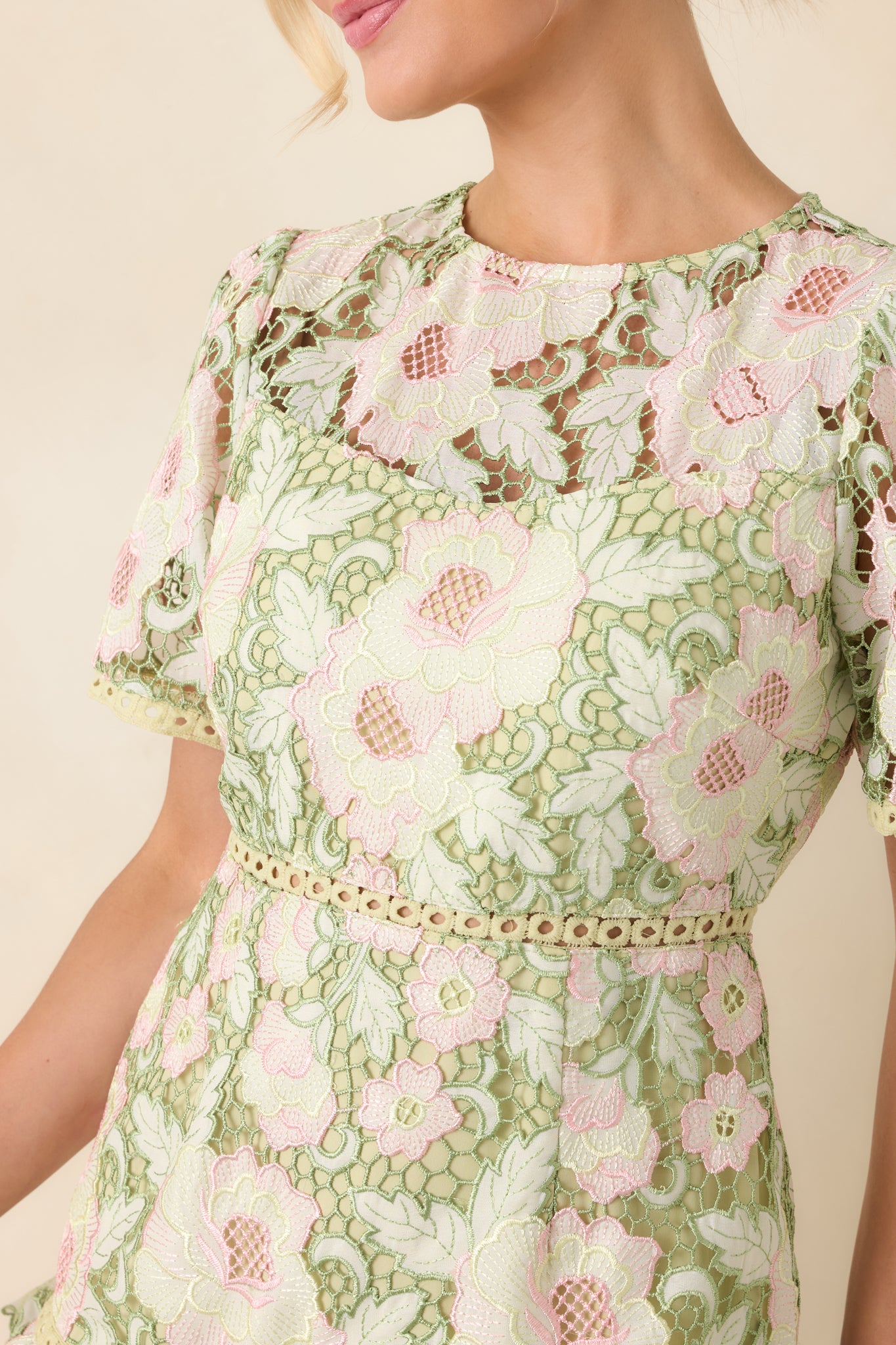 slim fit dress slacks Soft Romance Floral Ruffle Mini Dress main image 0