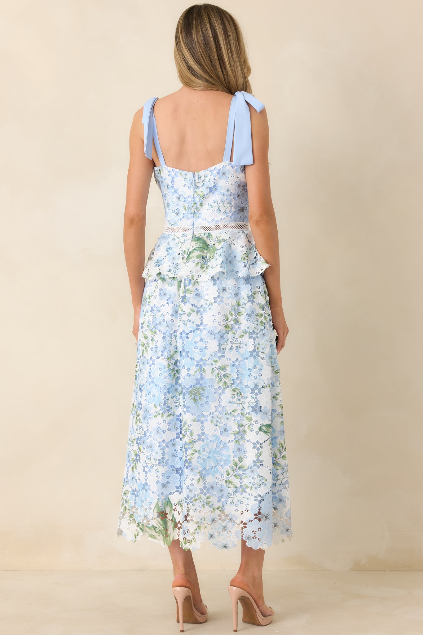 Women's Remembering Spring Light Blue Lace Floral Midi Dress | Size: M | Red Dress Women's Remembering Spring Light Blue Lace Floral Midi Dress | Size: M | Red Dress