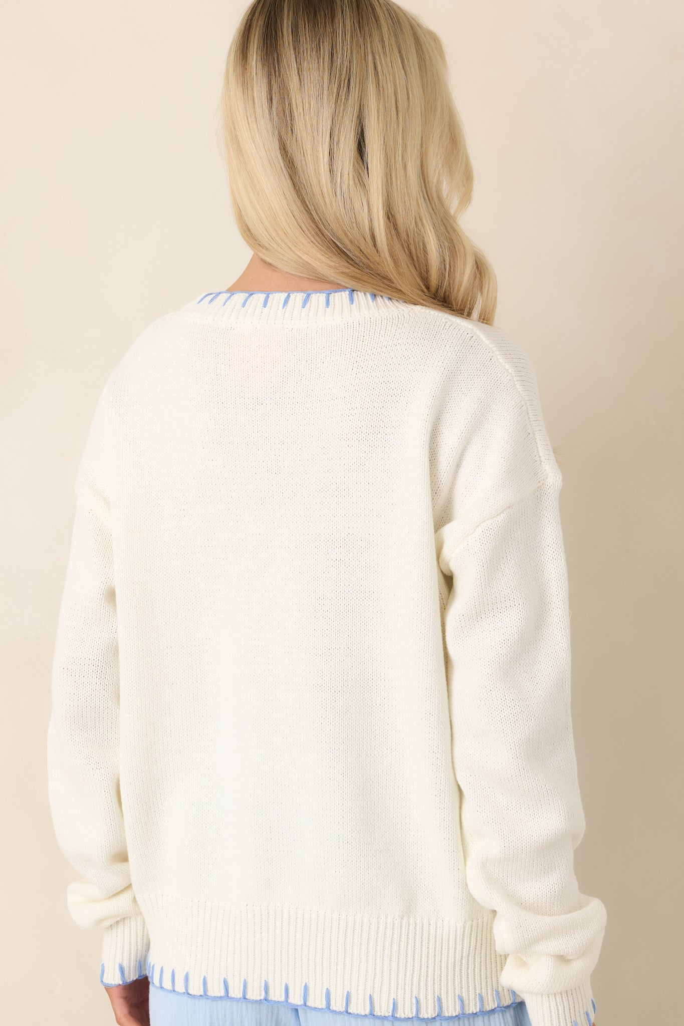 Paradisa Shell Island White Knit Sweater | Red Dress