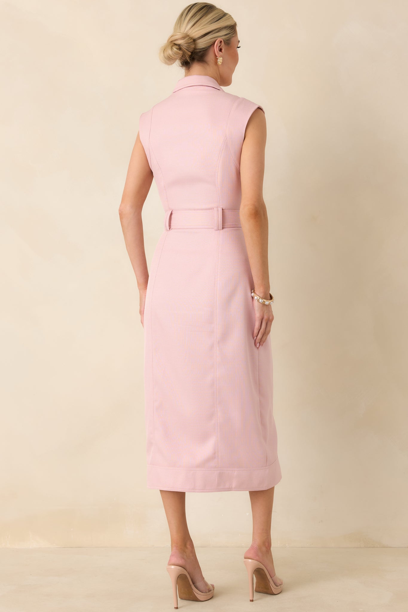 Women's Jacqueline Light Pink Midi Dress | Size: L | Red Dress Women's Jacqueline Light Pink Midi Dress | Size: L | Red Dress