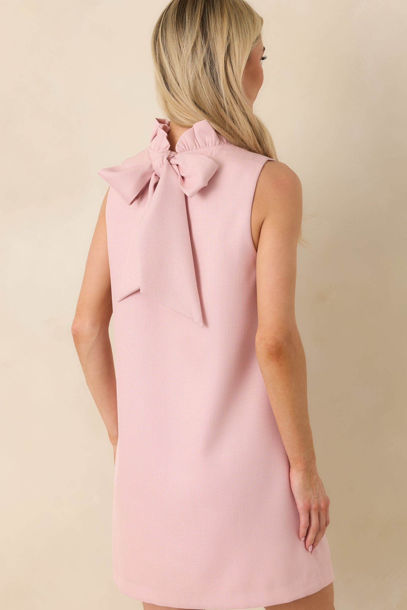 Women's Cecily Light Pink Bow Back Mini Dress | Size: L | Red Dress Women's Cecily Light Pink Bow Back Mini Dress | Size: L | Red Dress