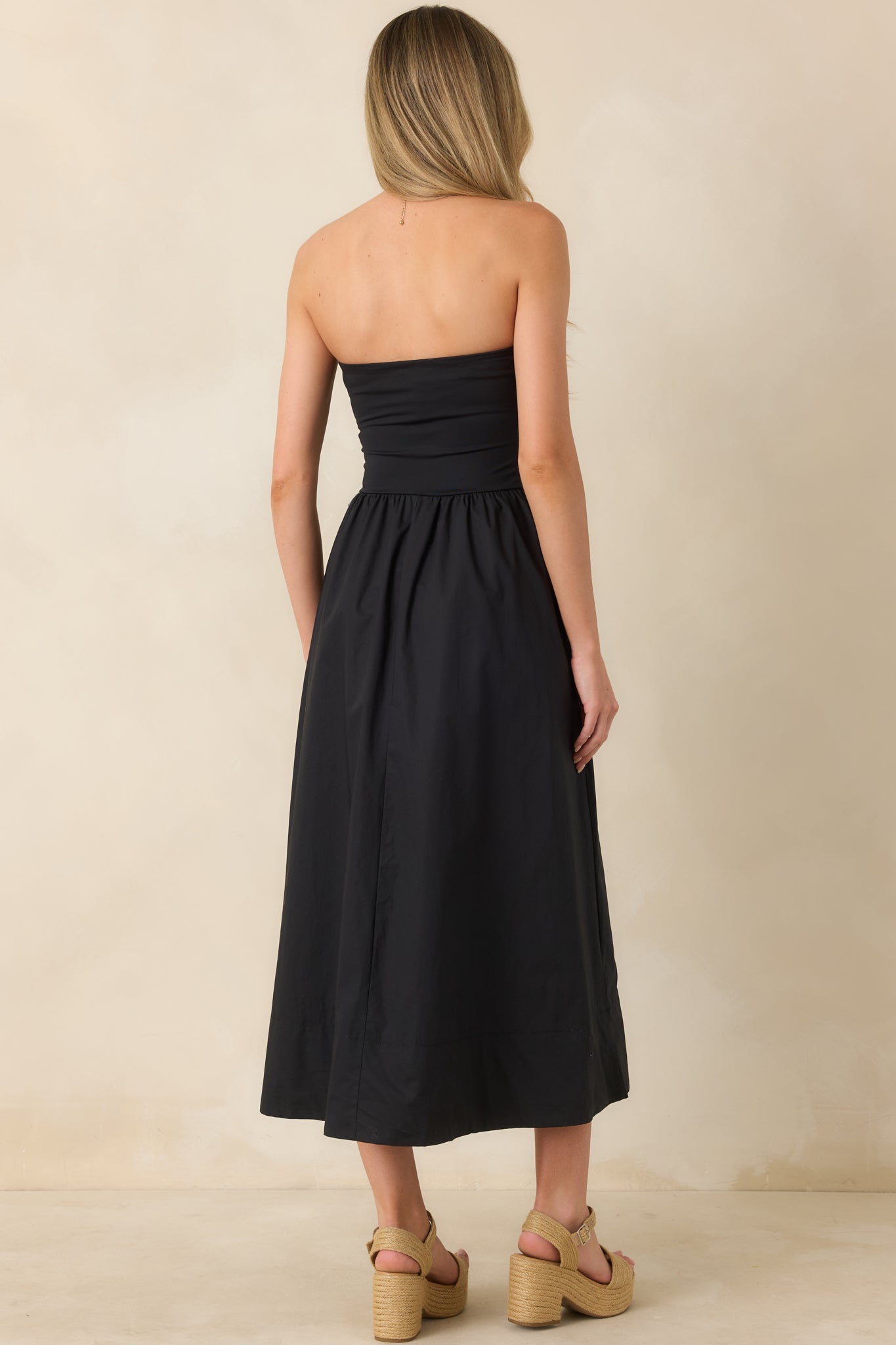 Z Supply Sunsought Black Strapless Midi Dress | Red Dress Z Supply Sunsought Black Strapless Midi Dress | Red Dress