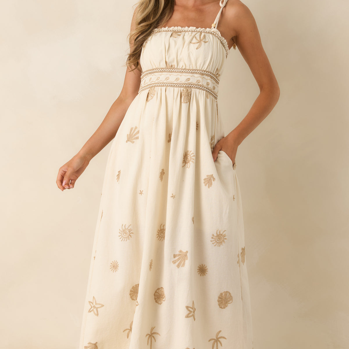 white and gold embroidered dress Rachel Allan Quince RQ1158 Dress