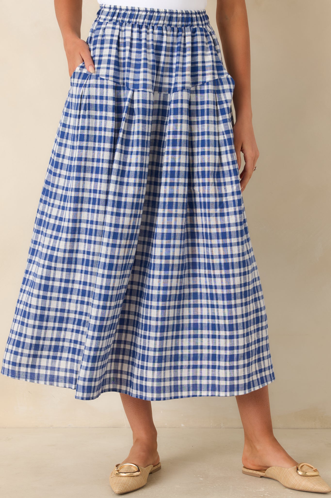 Close view of blue and white pattern with lightweight, breathable texture.
