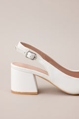 Life In A Flash White Sling Back Heels
