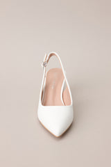 Life In A Flash White Sling Back Heels