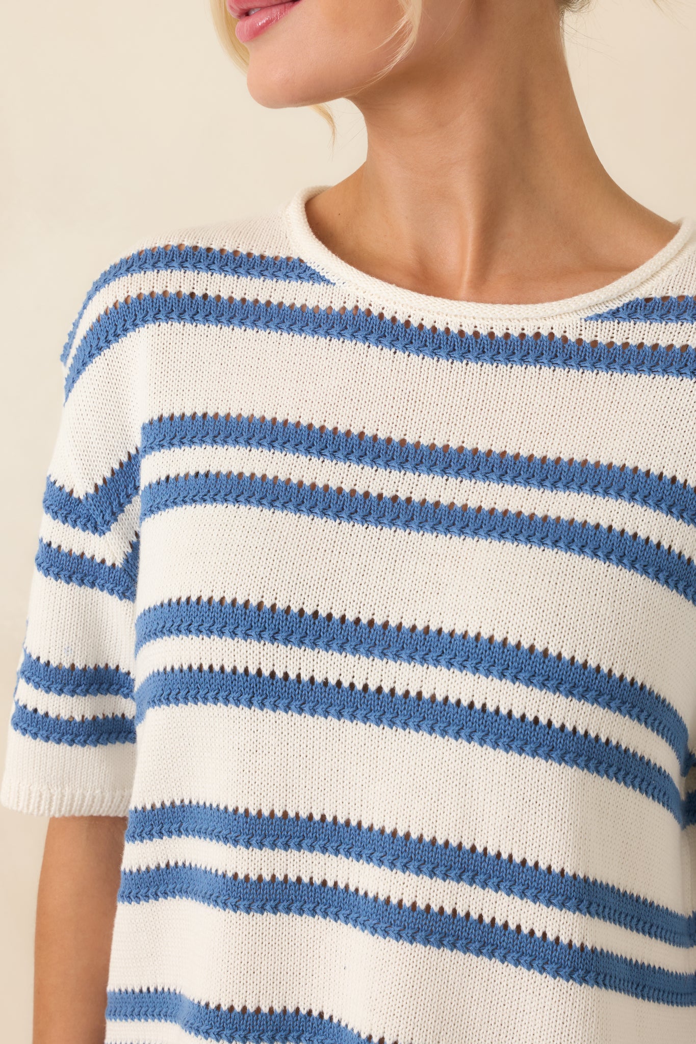 Z Supply Prado Lake Blue Stripe Sweater Top | Red Dress