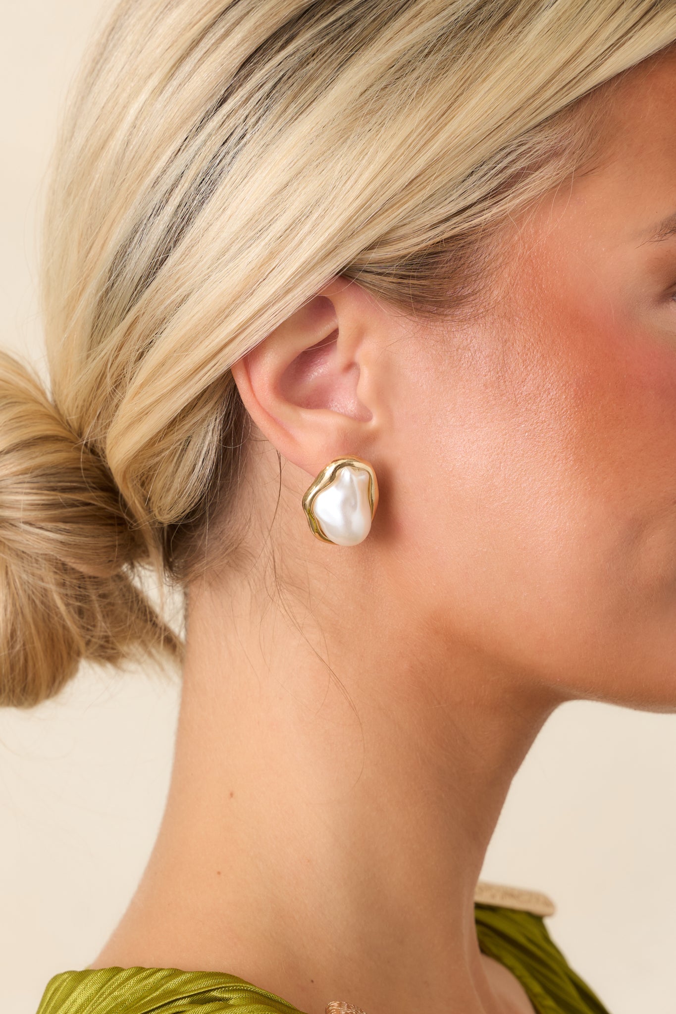 Chance Encounters Gold & Pearl Stud Earrings