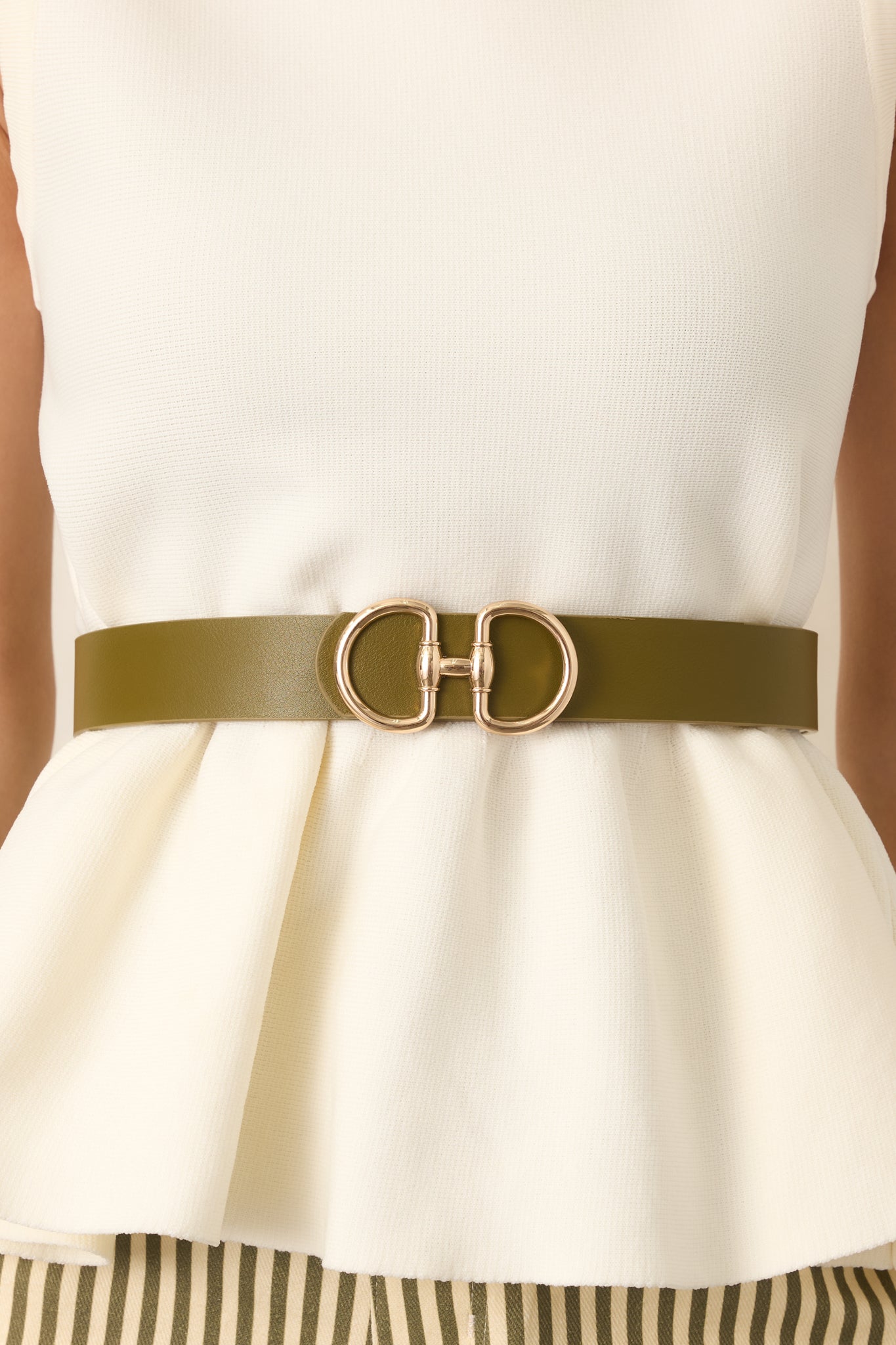 Catch My Drift Olive Green Faux Leather Belt