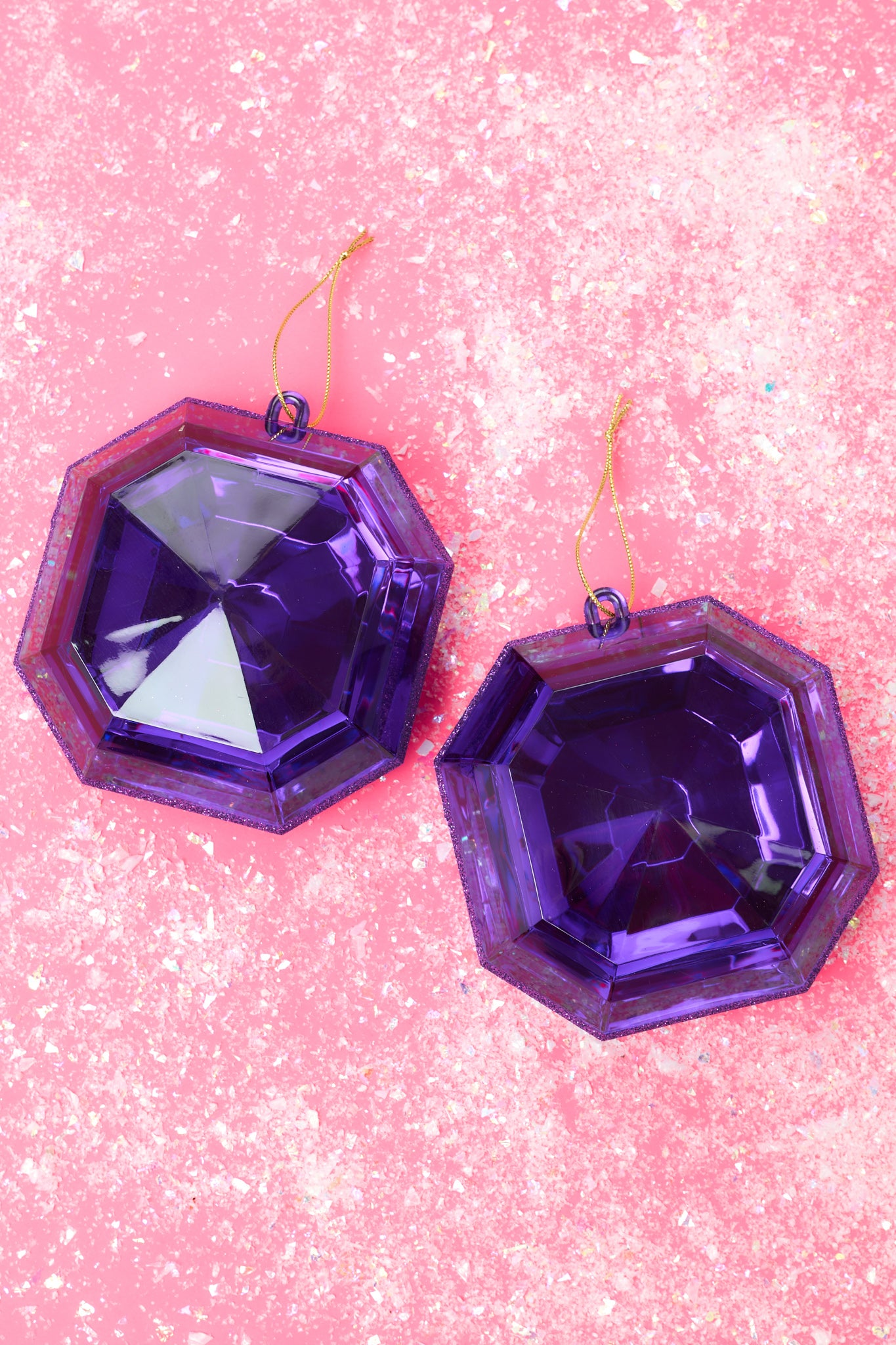 Jewel-Tide Greetings Large Purple Ornament Set