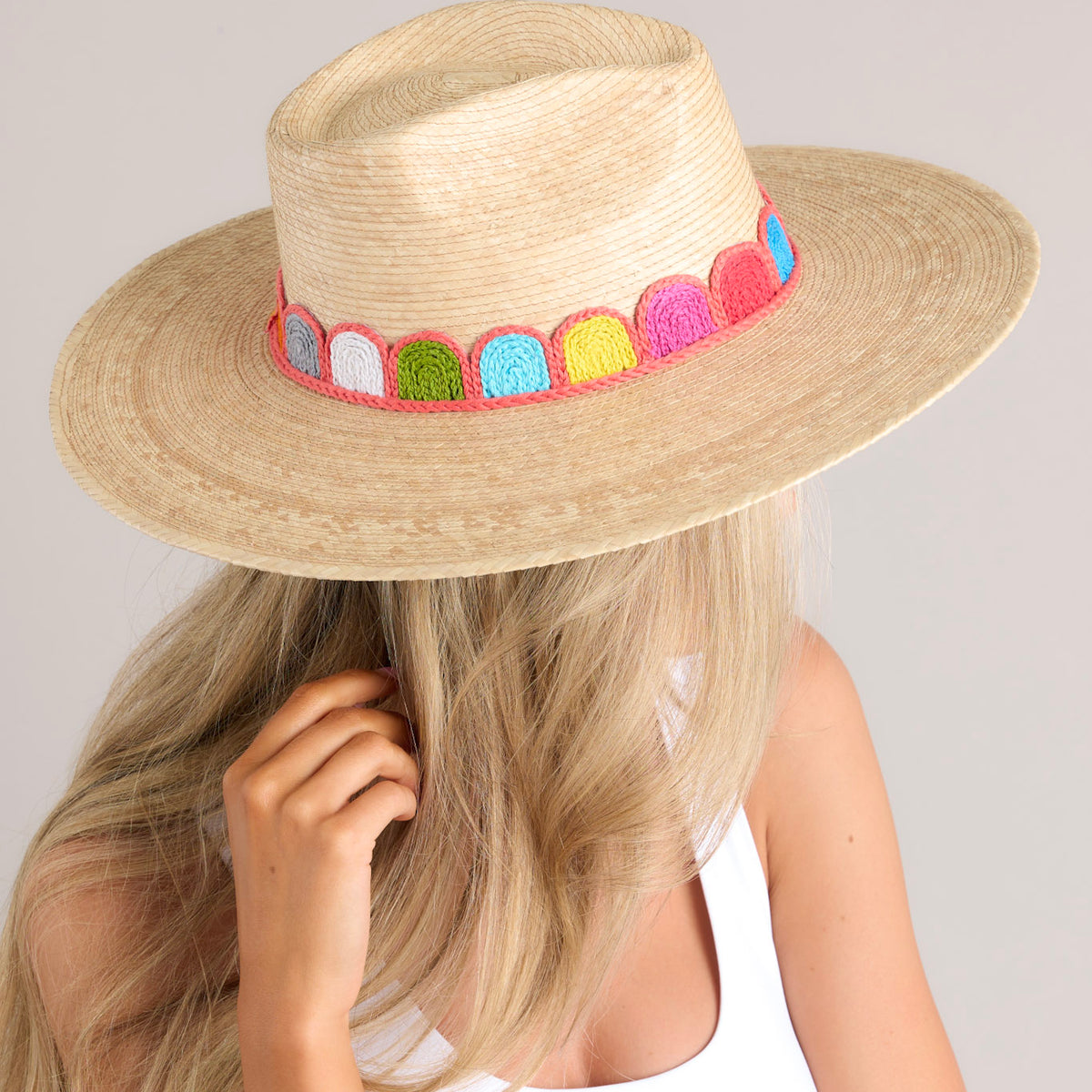 Sunshine Tienda Pastel Kandy Crochet Palm Straw Hat Sunshine Tienda Pastel Kandy Crochet Palm Hat main image 3