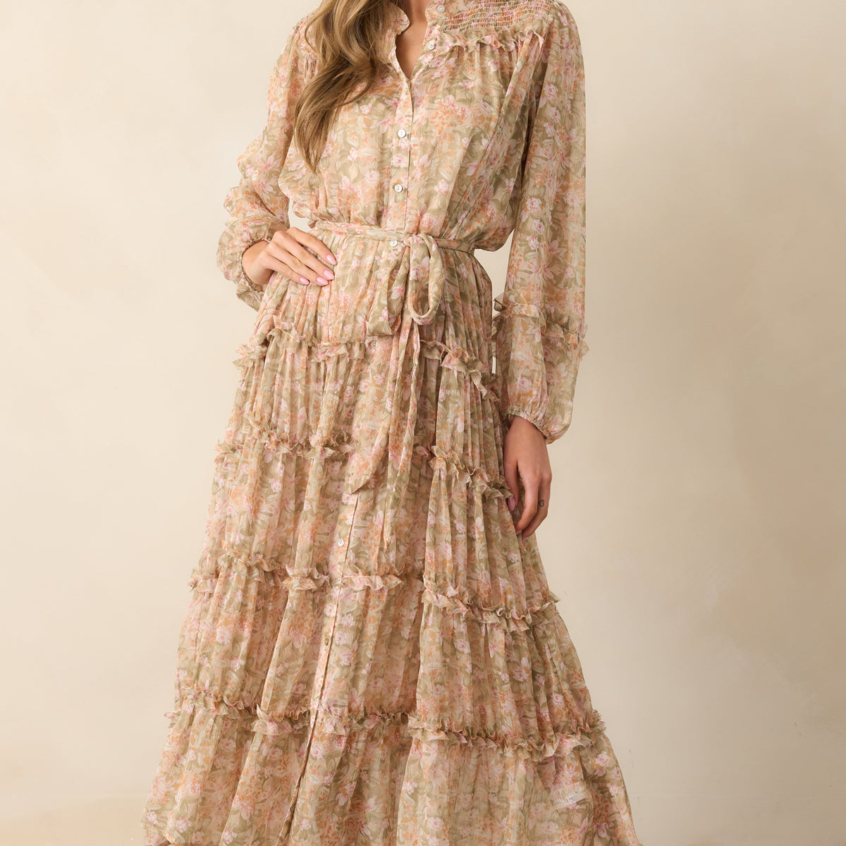 dotti long sleeve dress St. Barths Floral Boho Dress Cover-Up