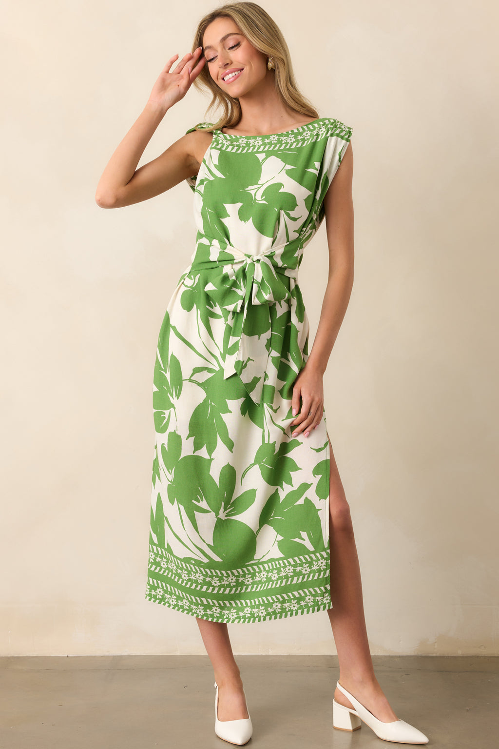 Green Floral Sleeveless Maxi Dress - Vacation Dresses | Red Dress Green Floral Sleeveless Maxi Dress - Vacation Dresses | Red Dress