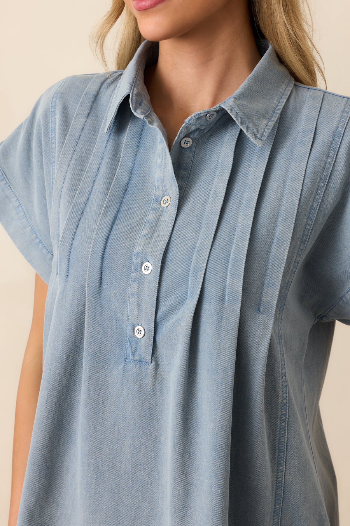 Rochelle Denim Mini Dress - Blue