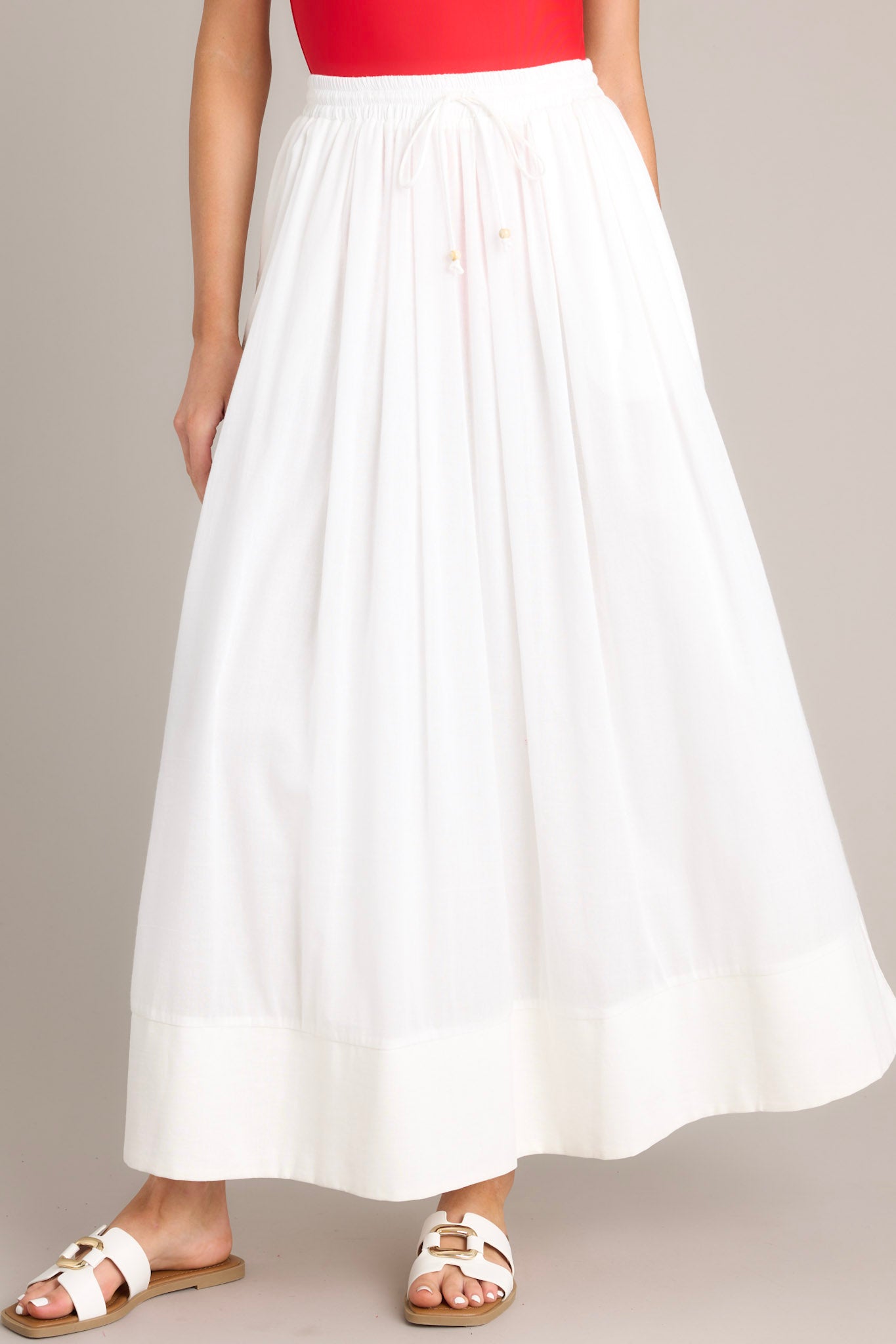 WHITE MAXI SKIRT