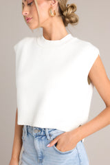 Sarcastically Yours White Sweater Crop Top (BACKORDER MAY)