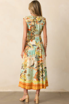 MINKPINK Vacanza Midi Dress In Yellow Green | Red Dress