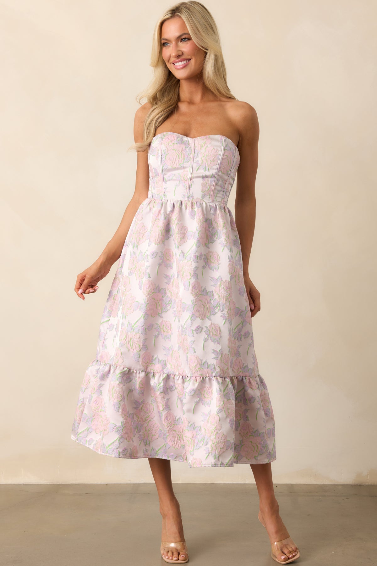 Lavender Jacquard Dress