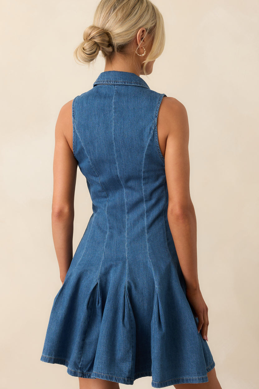 Medium Wash Denim Drop Waist Dress
