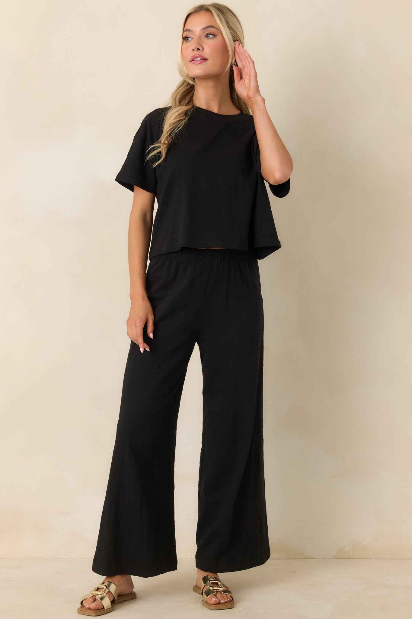 Z Supply Scout Textured Slub Pants In Black | Red Dress