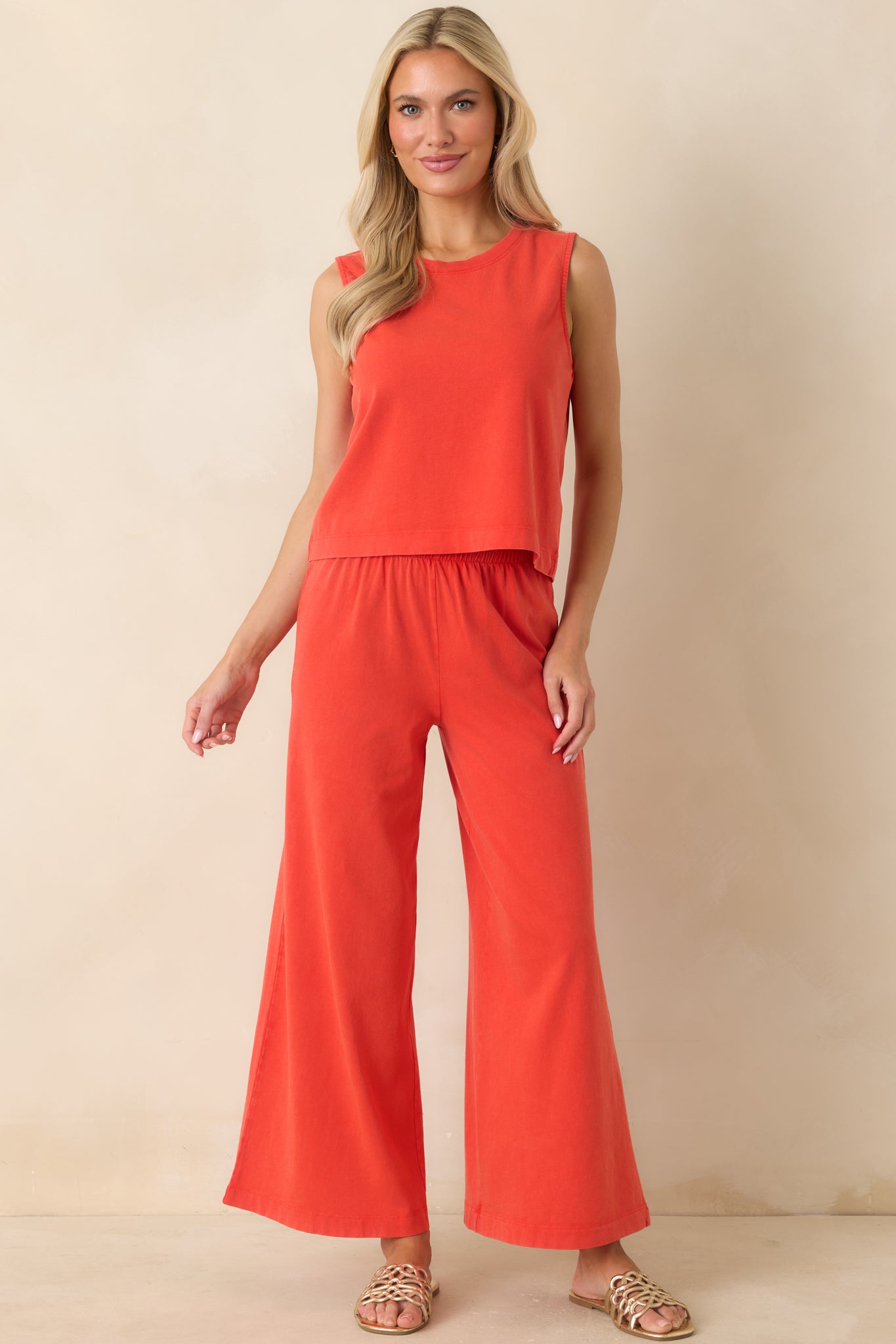 ボトムス・スパッツ apolina Mila Jersey Trouser Z Supply Scout Poppy Red Cotton Jersey Pants | Red Dress