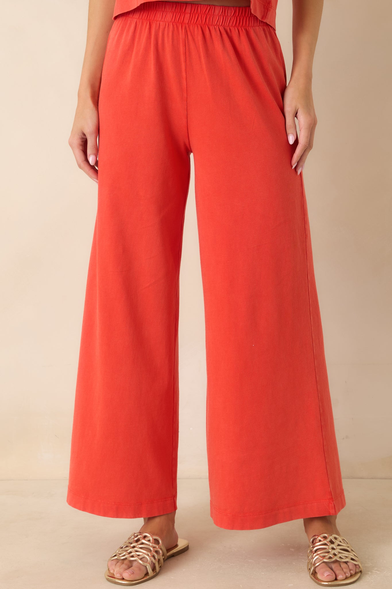 ボトムス・スパッツ apolina Mila Jersey Trouser Z Supply Scout Poppy Red Cotton Jersey Pants | Red Dress