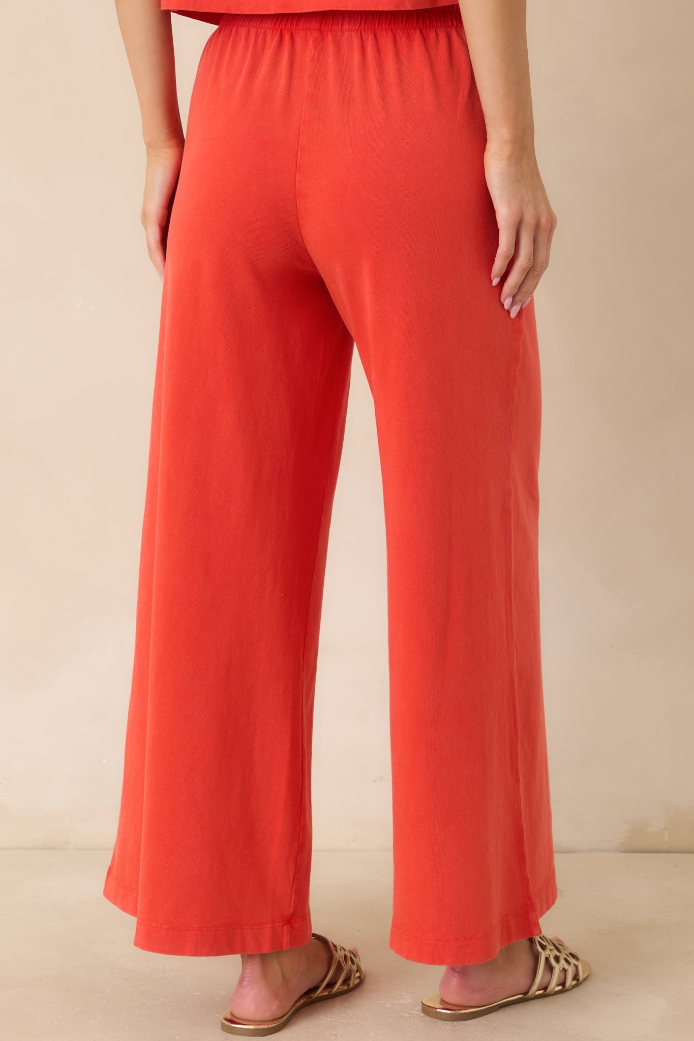 Z Supply Scout Poppy Red Cotton Jersey Pants | Red Dress