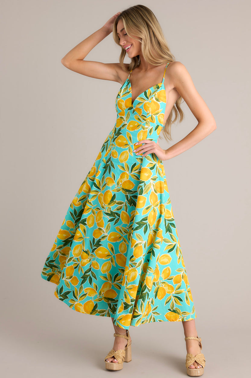 Aqua Dress w Lemons main image 0
