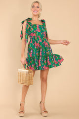 7 Wild Without Worry Green Multi Print Dress at reddress.com