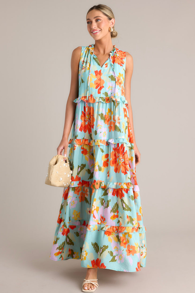 Painted The Sky Floral Maxi Dress