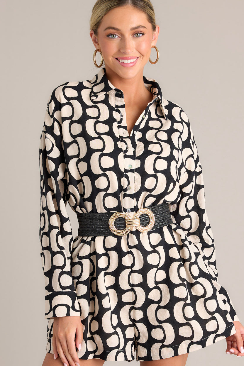 BLACK DETAILED ROMPER main image 0