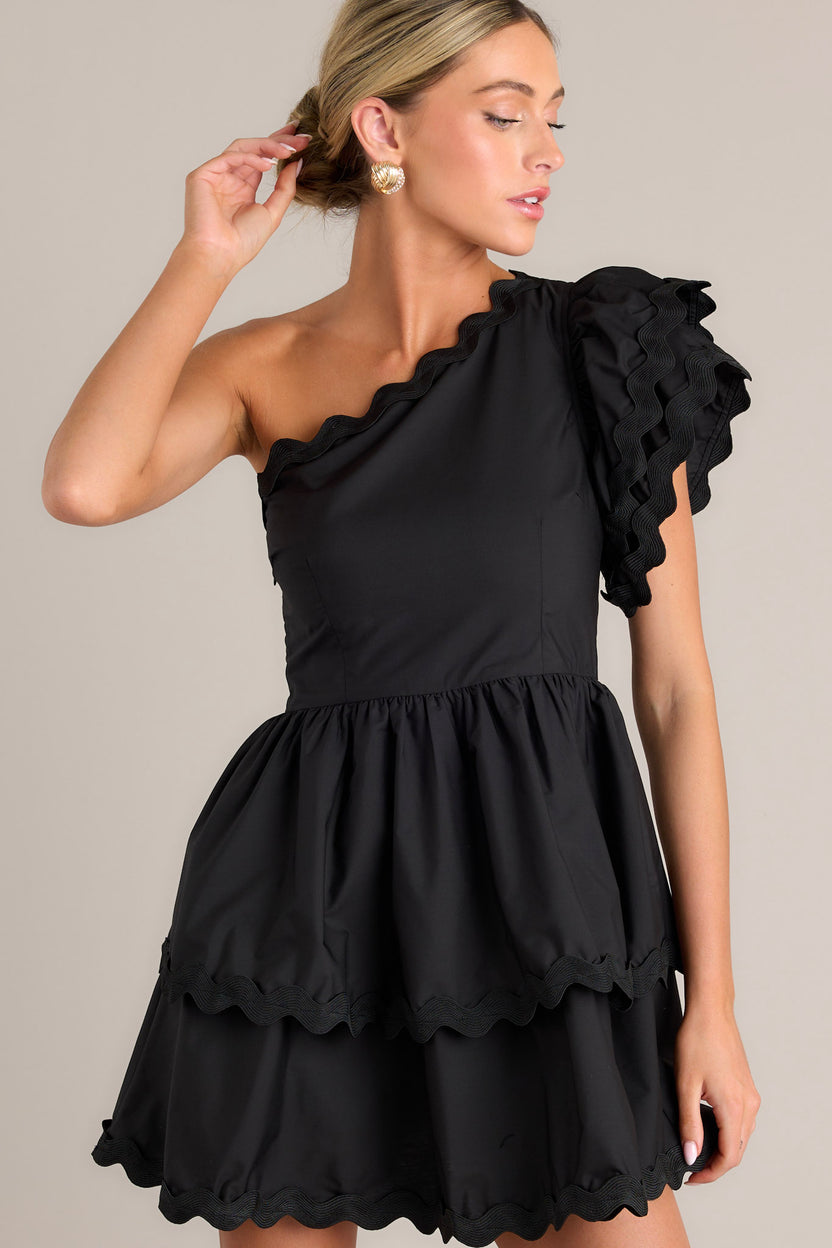 Striped Scallop Collar Romper main image 0