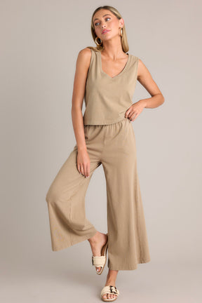 Z Supply Scout Jersey Flare Pant - Perfectly Taupe