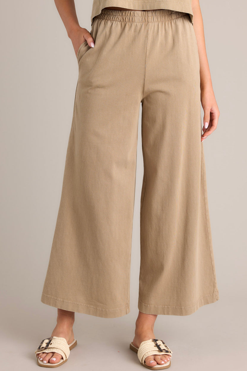 Z Supply Scout Iced Coffee Cotton Jersey Flare Pants | Red Dress