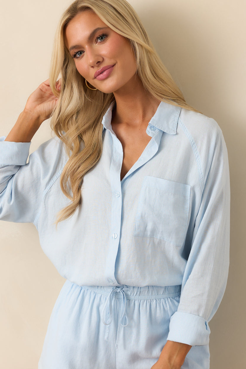Z Supply Lorna Bloom Mini Skirt- Lake Blue