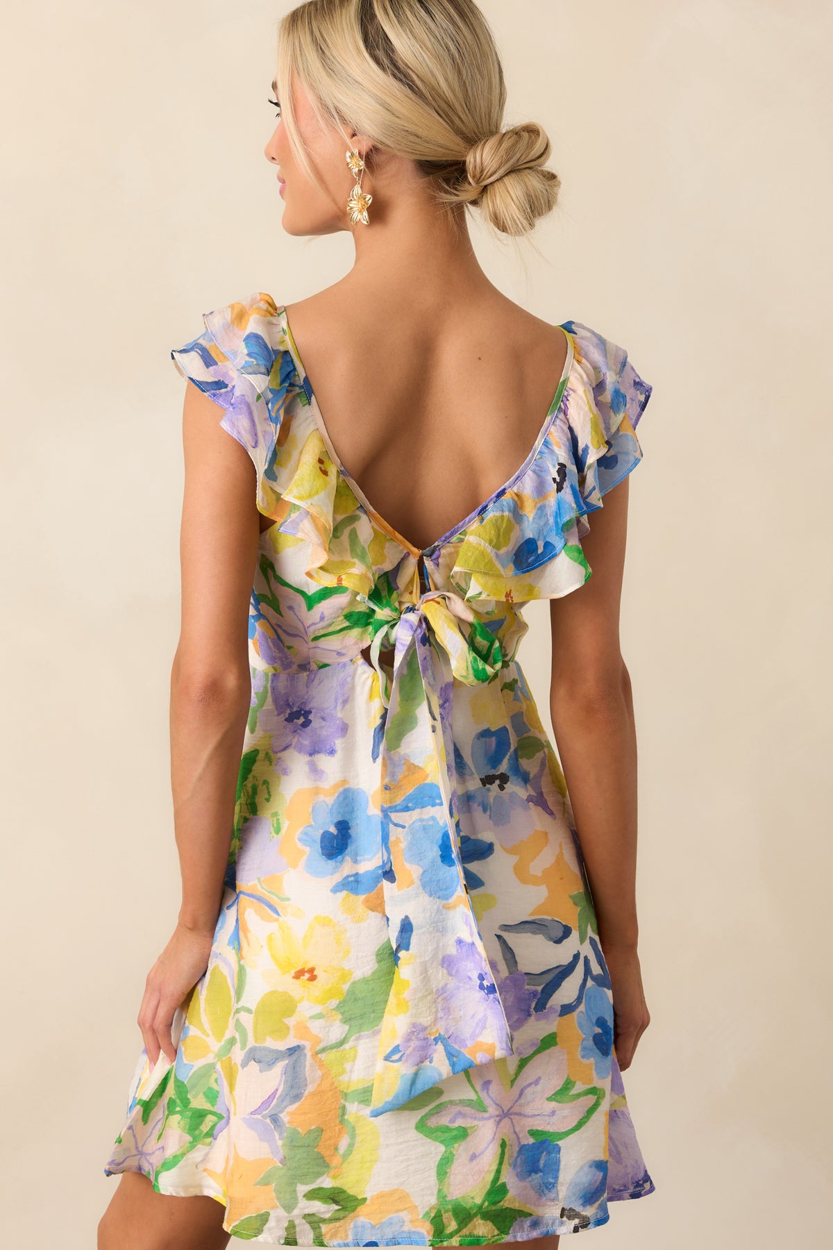 MINKPINK Fable Frill Mini Dress In Yellow Floral | Red Dress