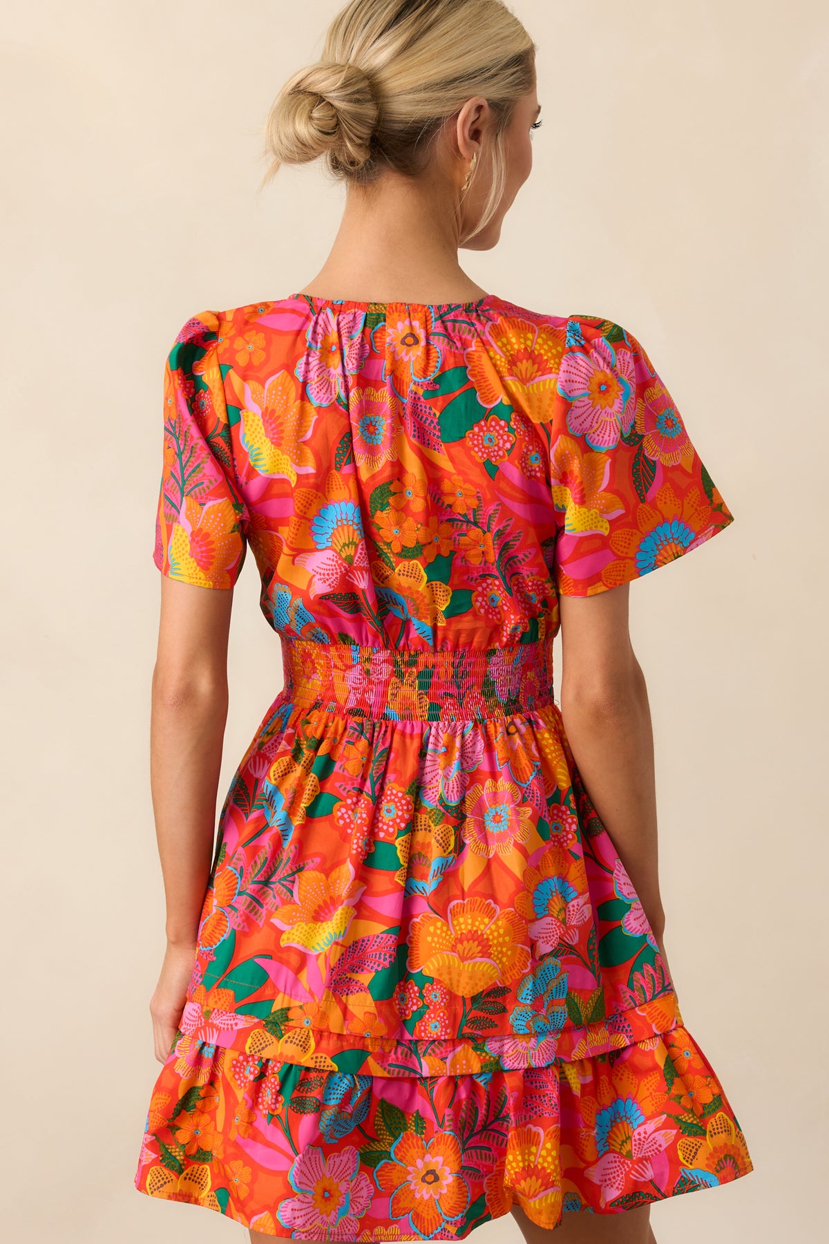 Rochelle Mini Dress - Orange Floral
