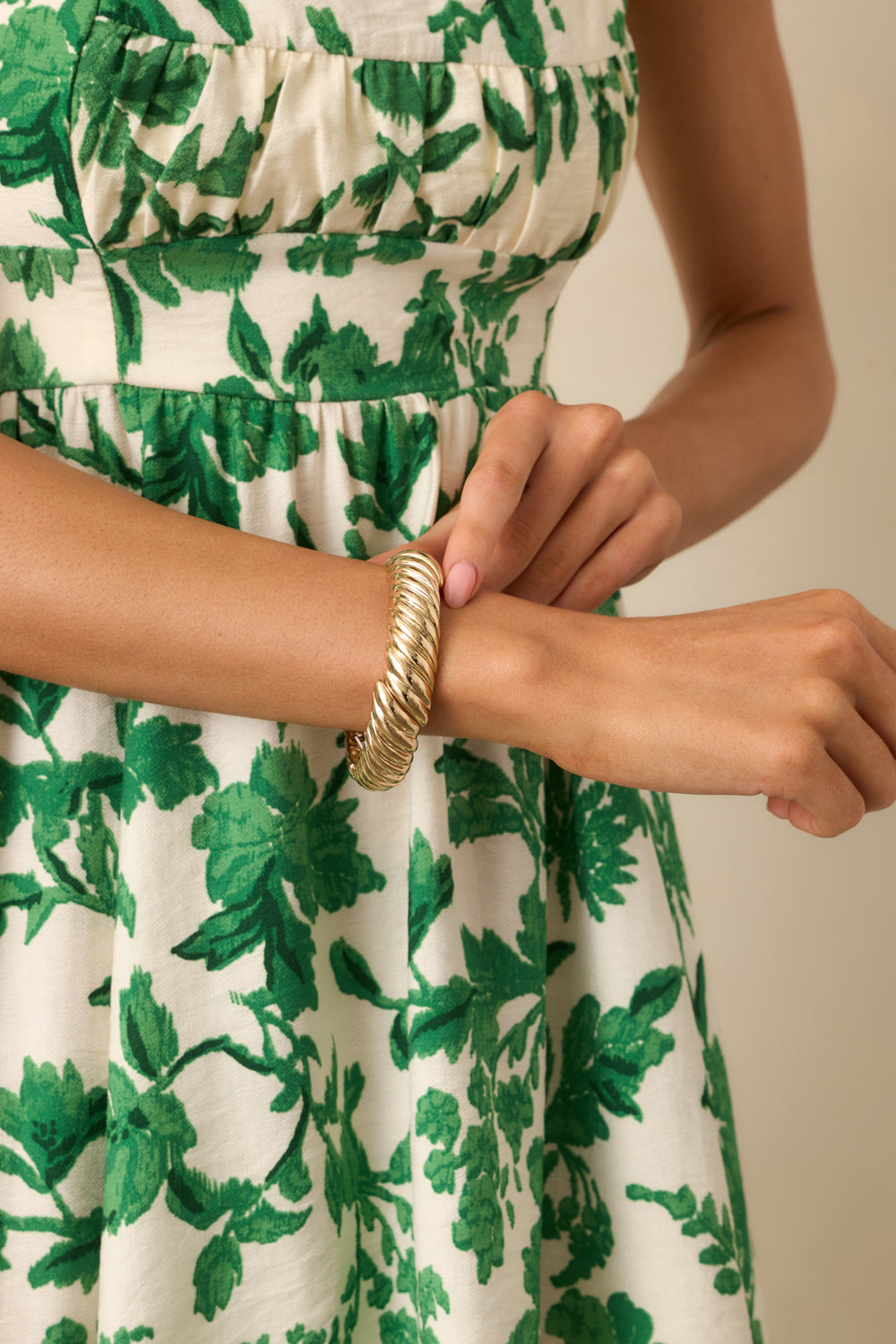 More Flower To You Ivory Print Midi Dress