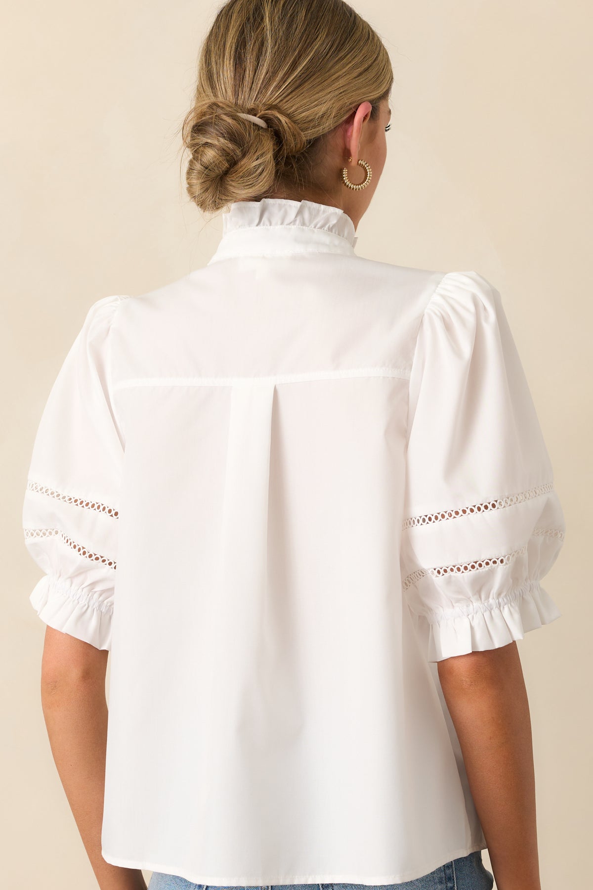 Eyelet Top w/Ruffle Cap Sleeve-Yellow