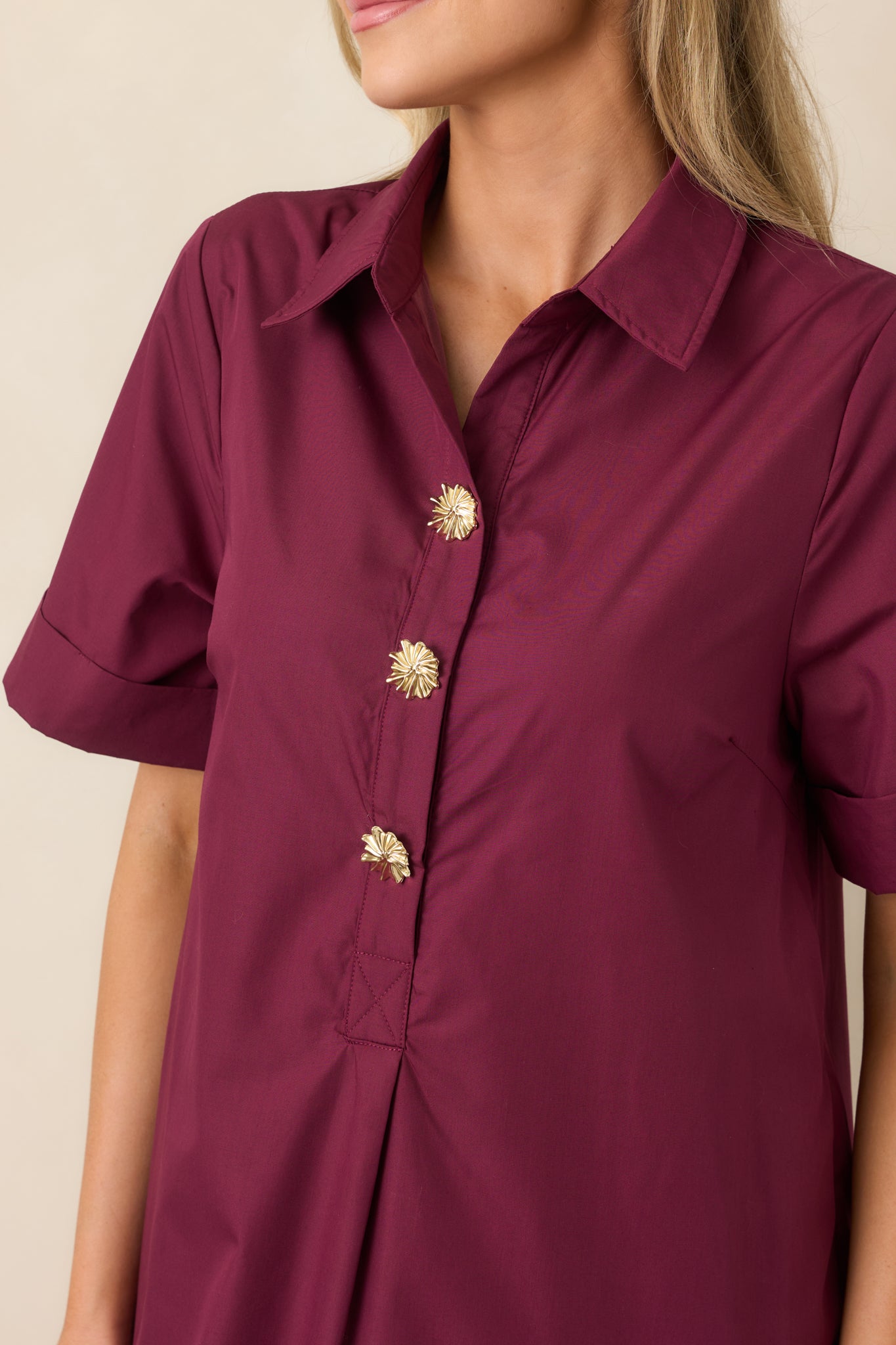 Read the Signs Wine Red Short Sleeve Maxi Dress