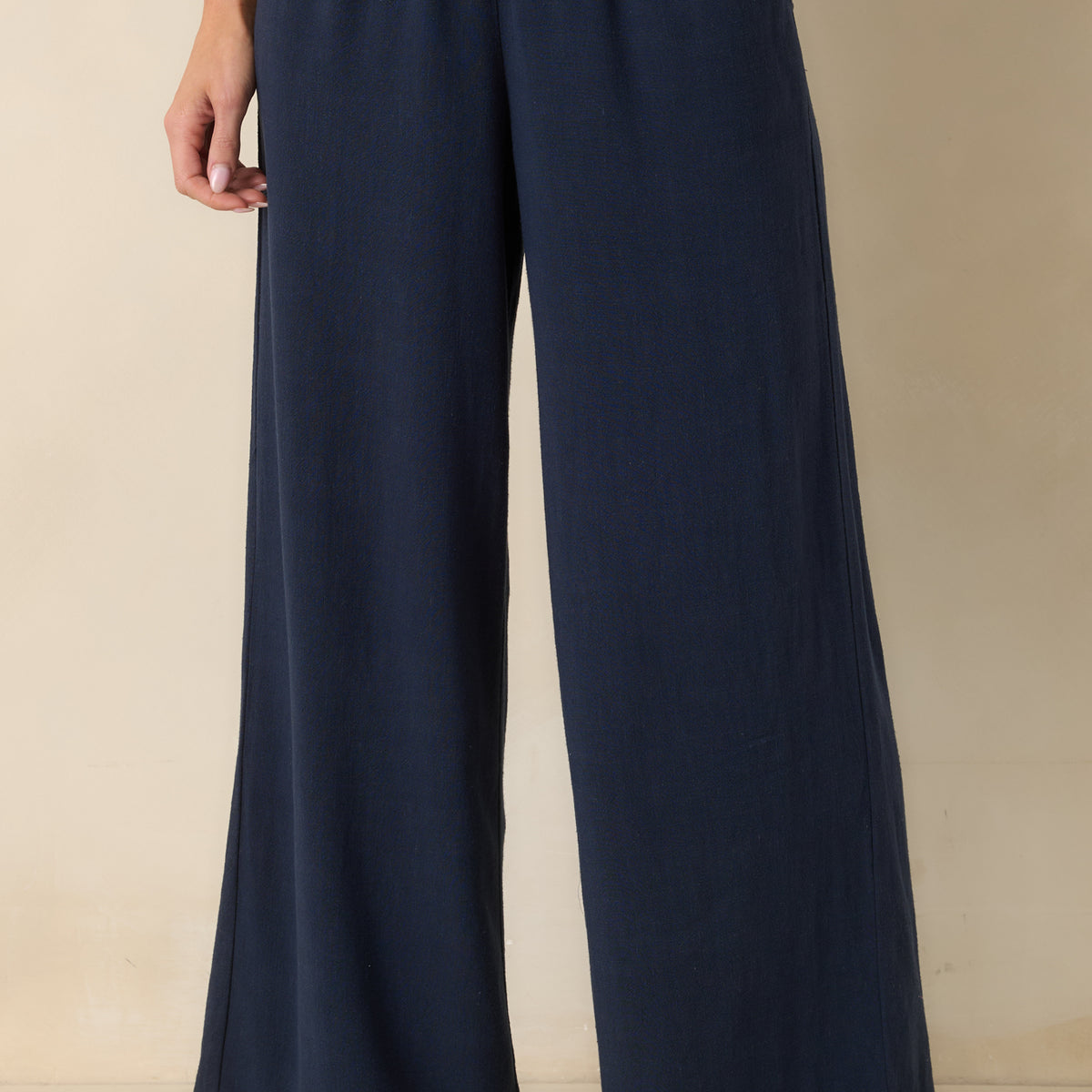 Z Supply Soren Navy Blue Linen Pants | Red Dress