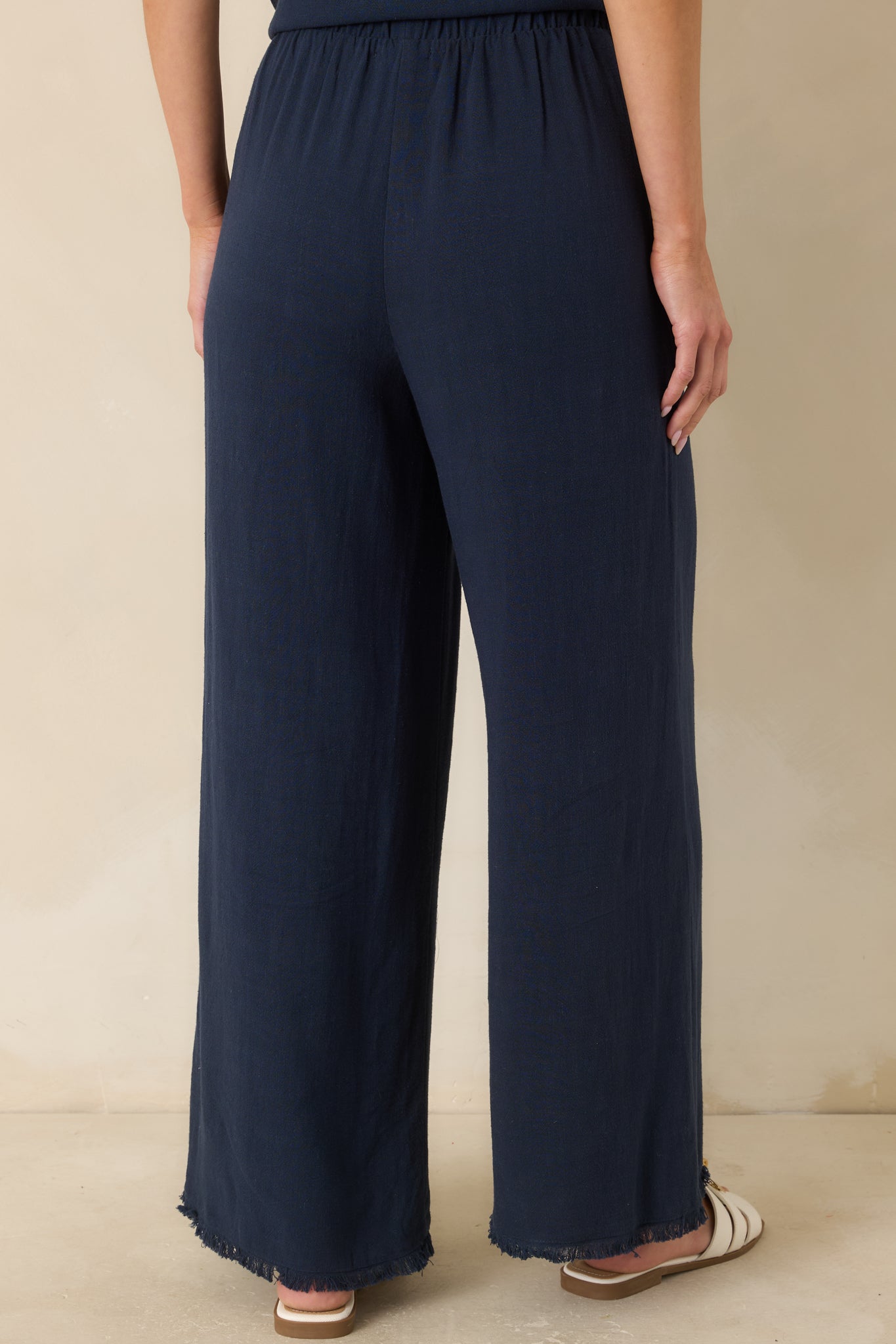 Z Supply Soren Navy Blue Linen Pants | Red Dress