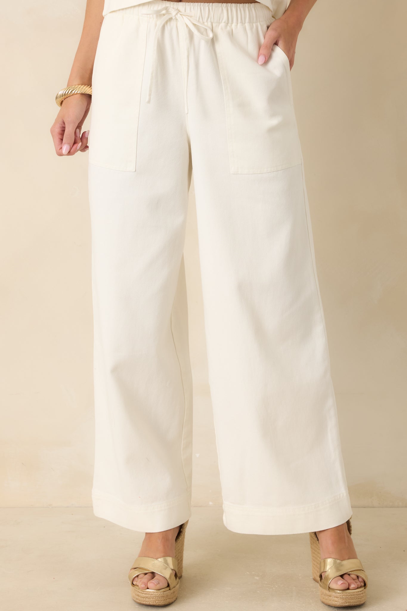 ZOY VOYAGE PREMIER ホワイトパンツ（79） Z Supply Ivory Daycation Pants | Red Dress