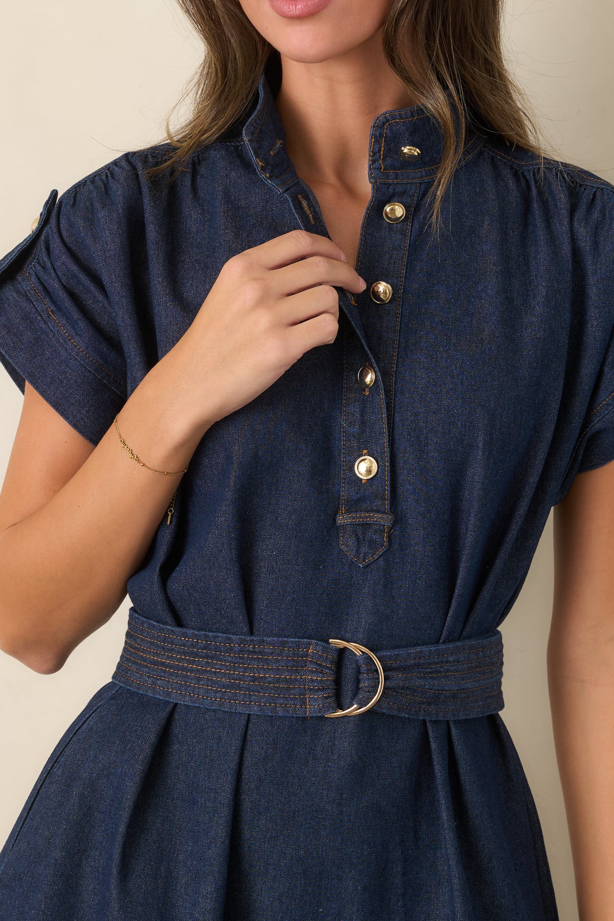 Moving With Confidence Dark Wash Tiered Denim Midi Dress