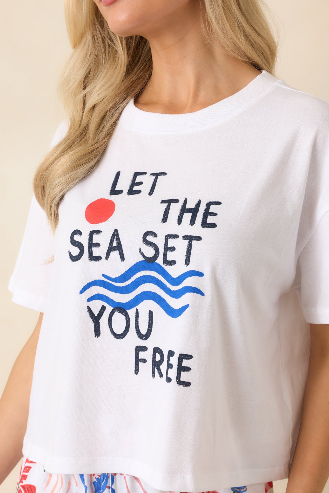 SEA カットソー Z Supply Vintage White Multi Cotton Sea Tee | Red Dress