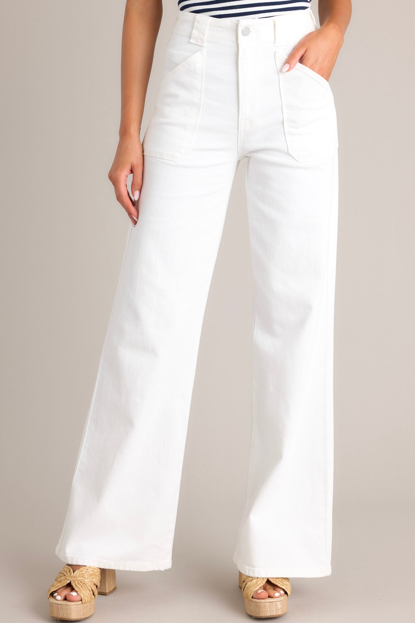 White Wide Leg Jeans All Denim Red Dress — free download